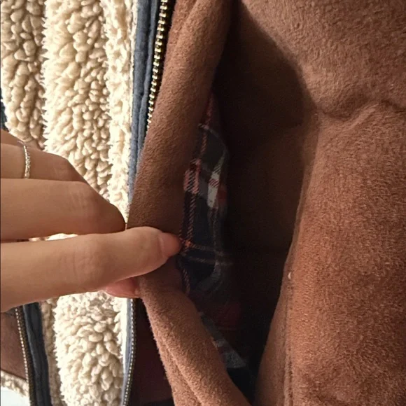 Guess Brown Shearling Jacket - Picture 5 of 11